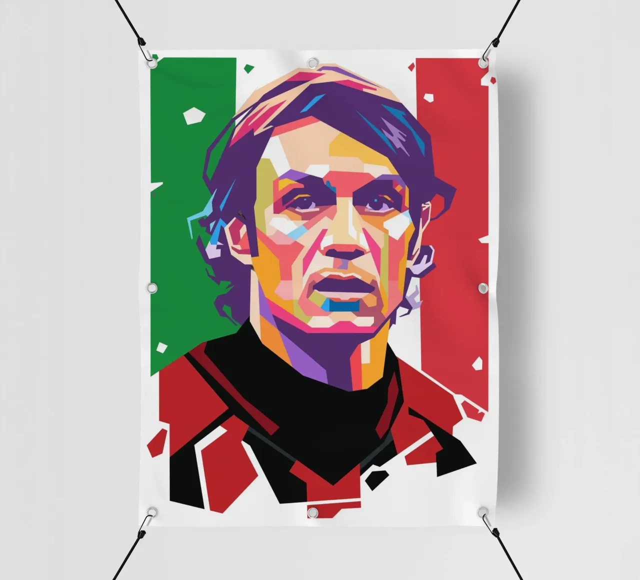 Ritratto pop art di Maldini telo in pvc da Hantamrata