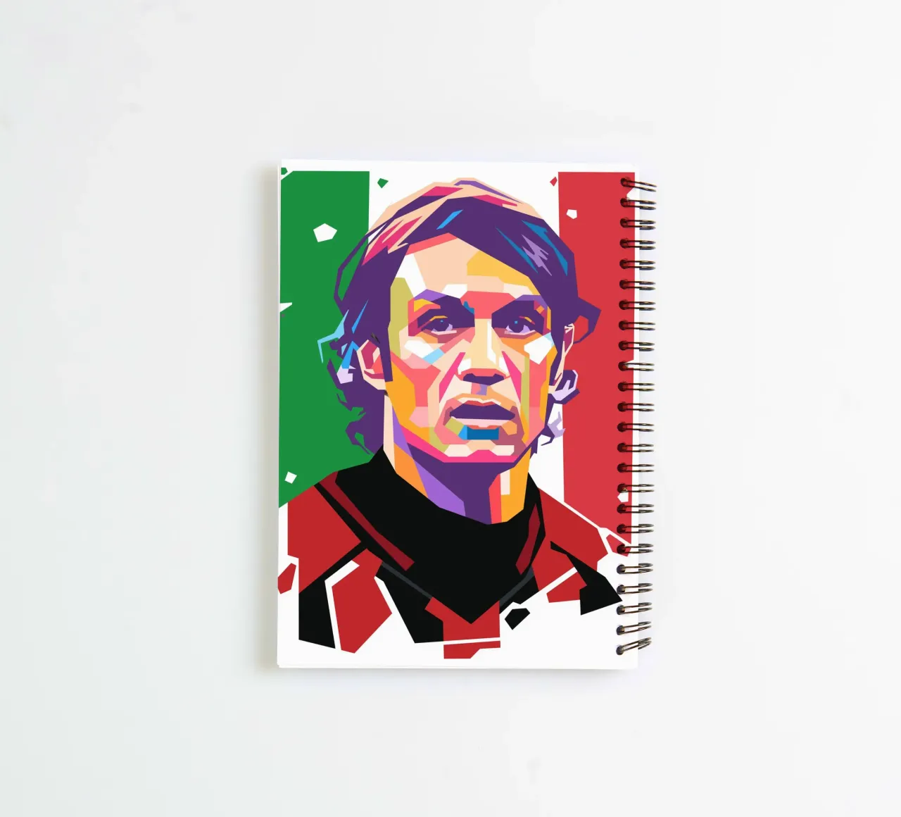 Maldini pop art portrait spiral notebook by Hantamrata
