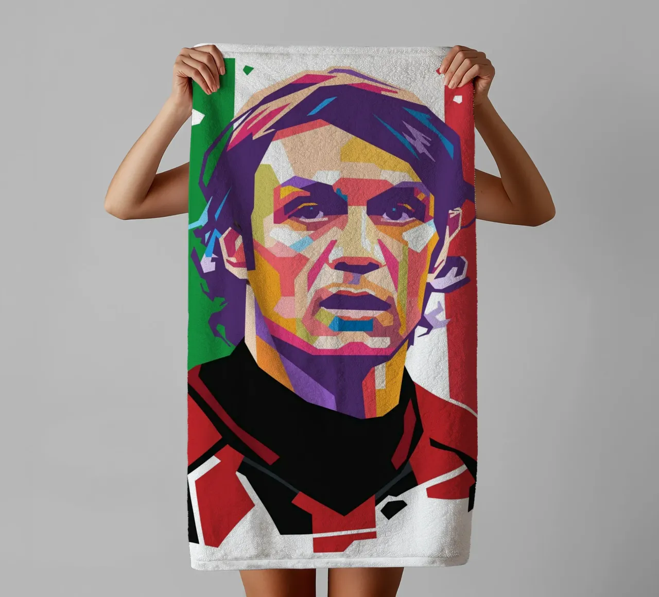 Ritratto pop art di Maldini asciugamano da bagno da Hantamrata