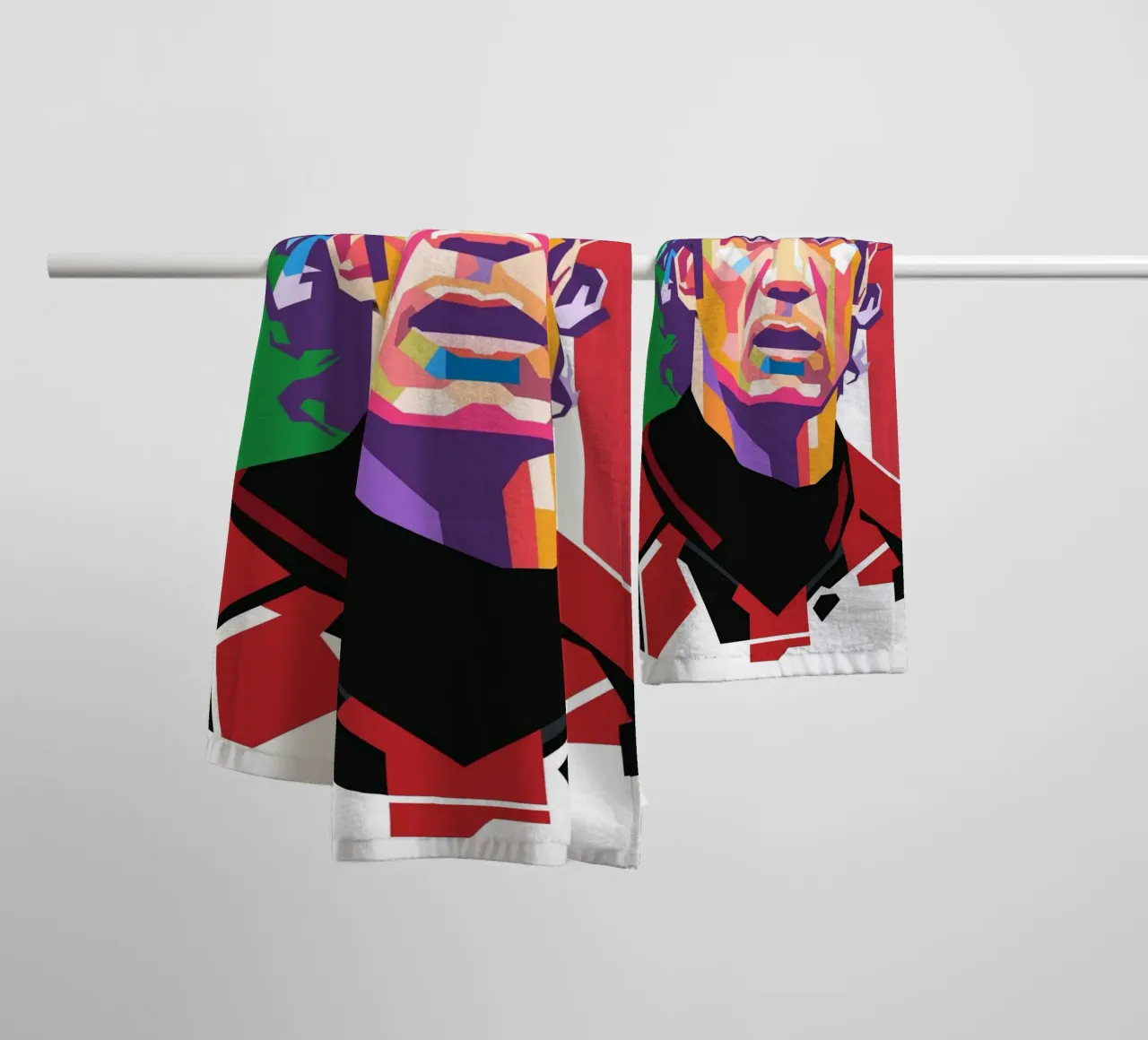 Ritratto pop art di Maldini asciugamano da bagno da Hantamrata