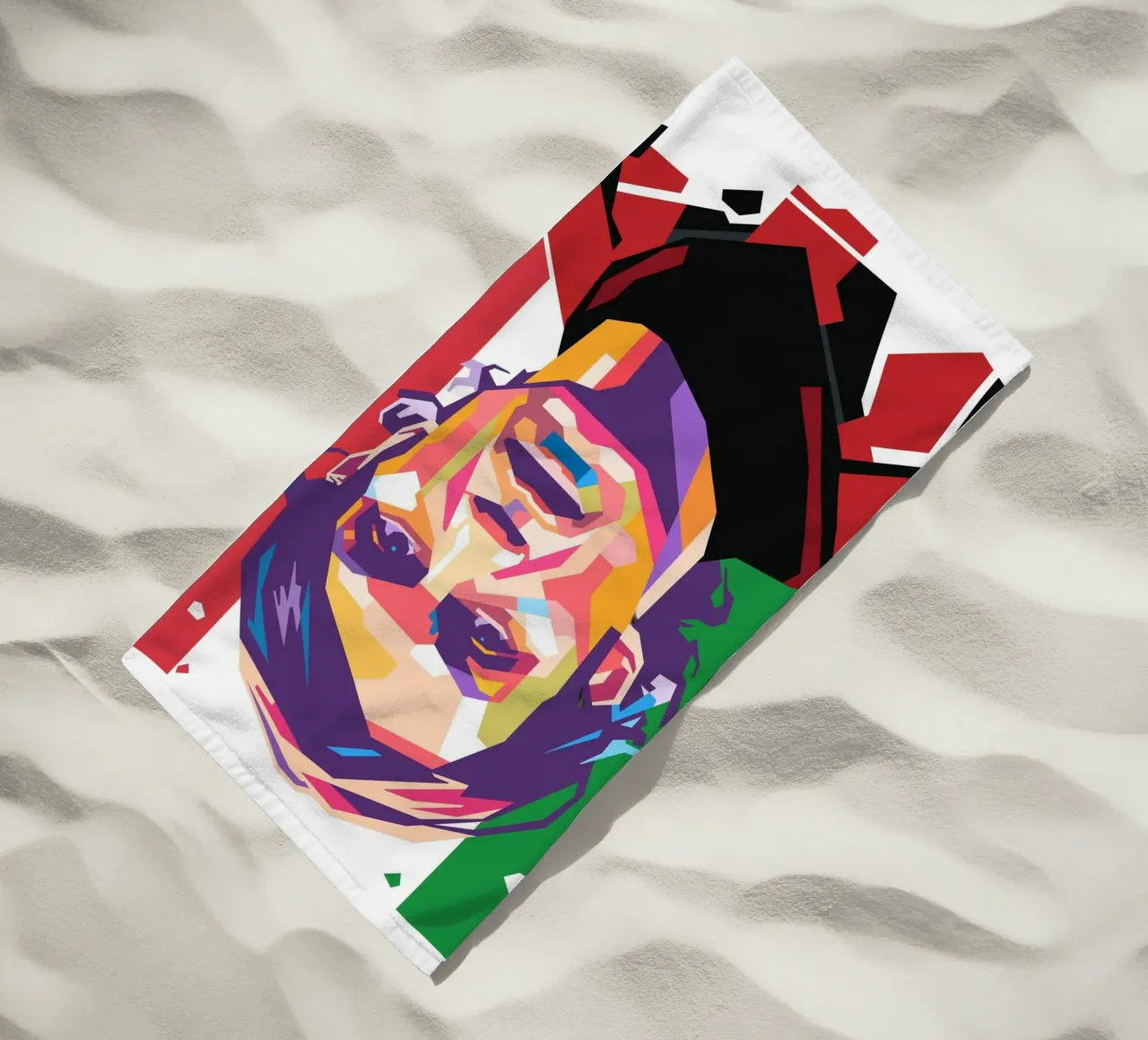 Maldini pop art portrait beach towel by Hantamrata