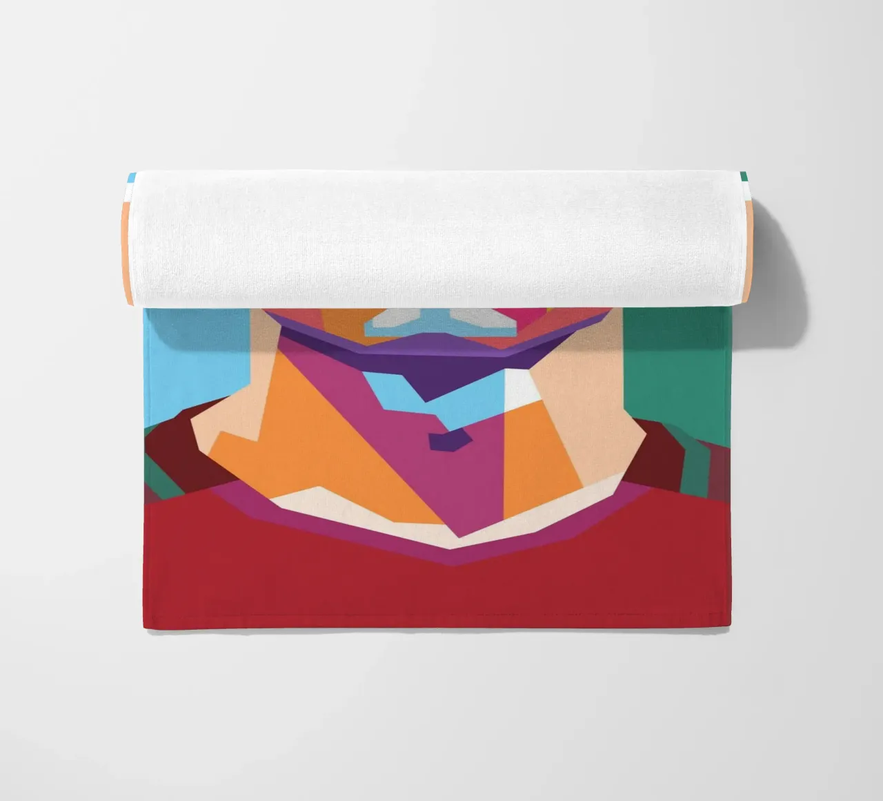 Christiano Ronaldo pop art portrait beach towel by Hantamrata