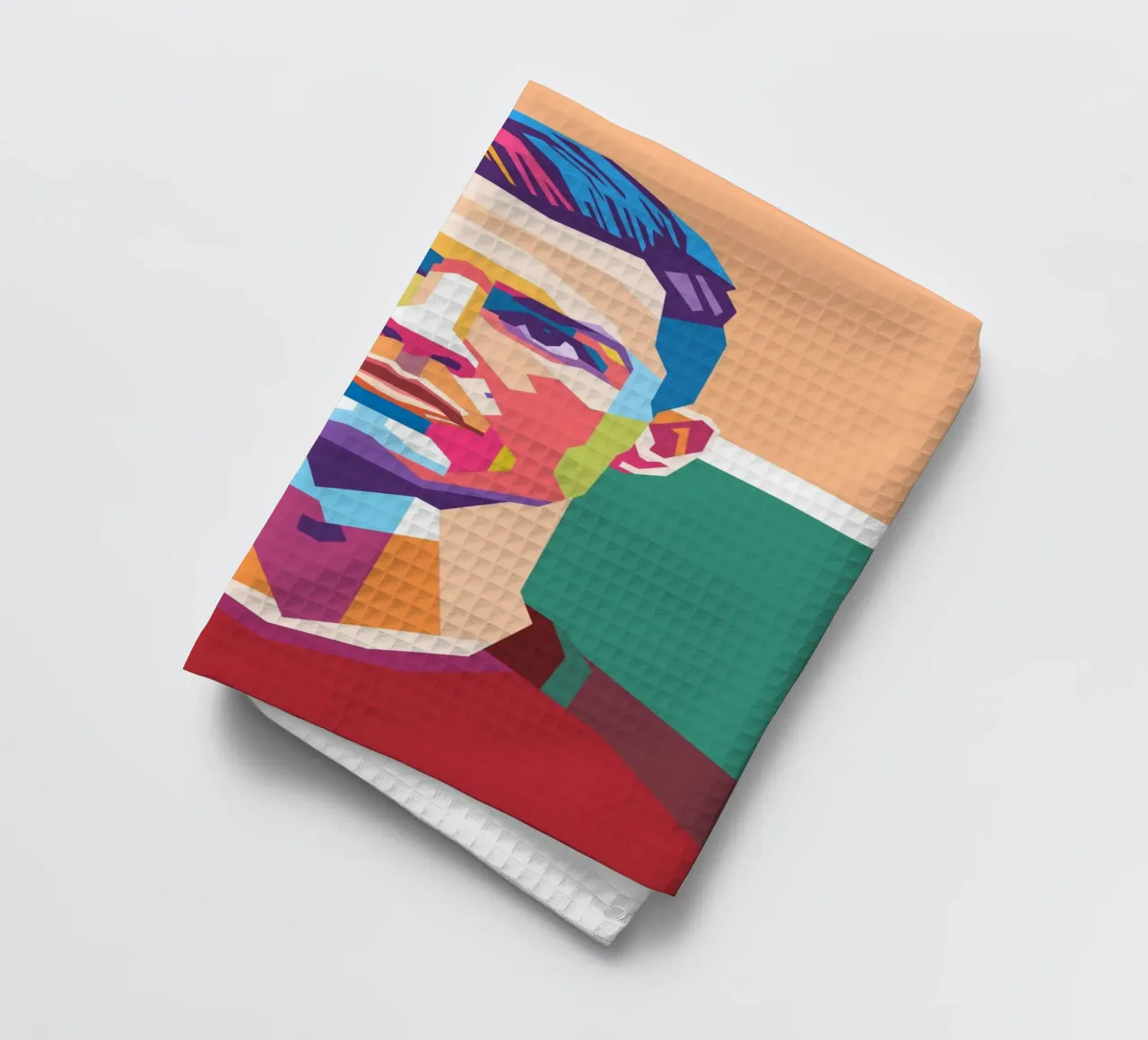 Christiano Ronaldo pop art portrait tea towel by Hantamrata