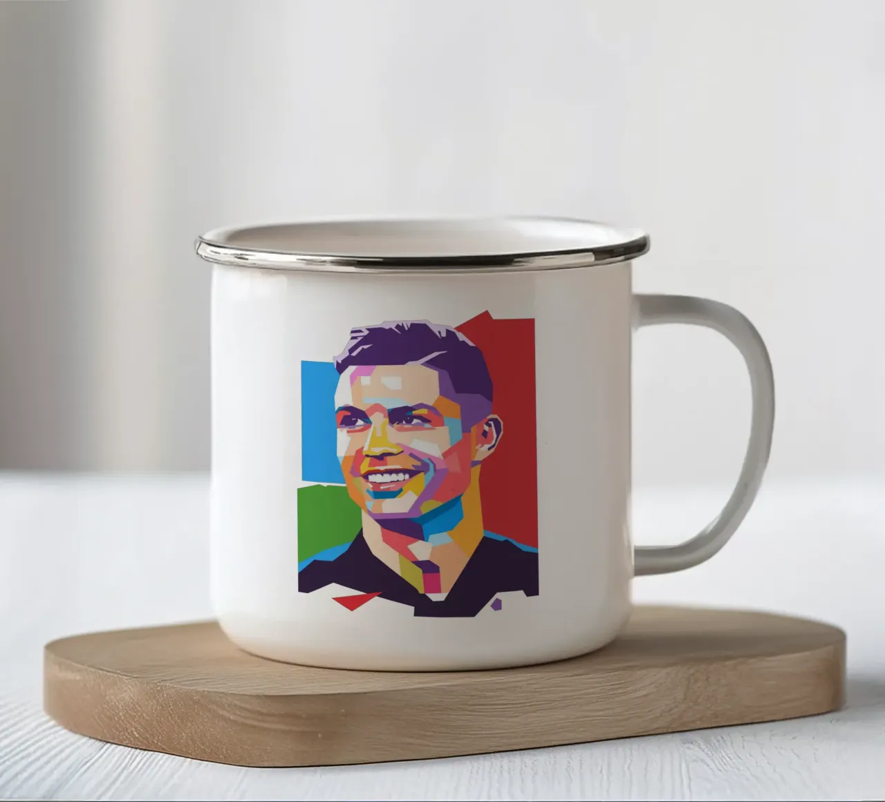 Christiano Ronaldo stile artistico WPAP tazza in smalto da Hantamrata