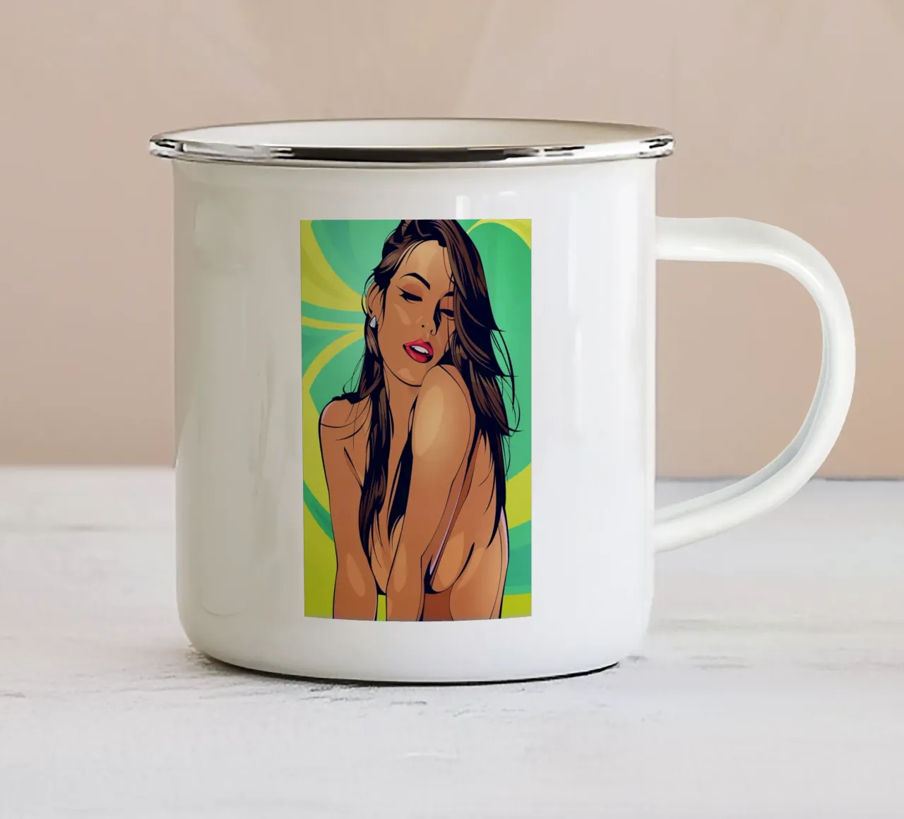 Vector girl tazza in smalto da nabakumov
