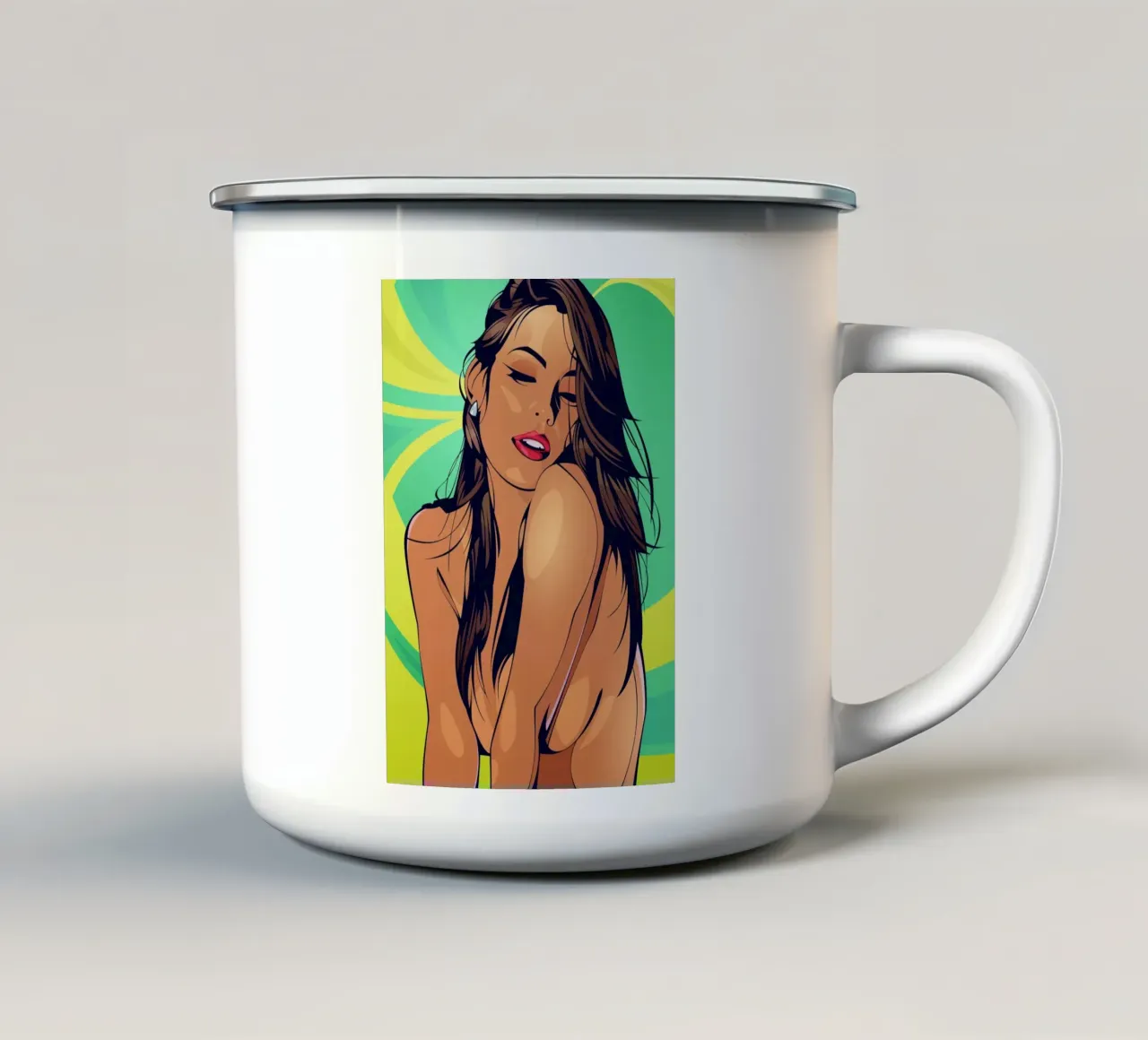 Vector girl tazza in smalto da nabakumov
