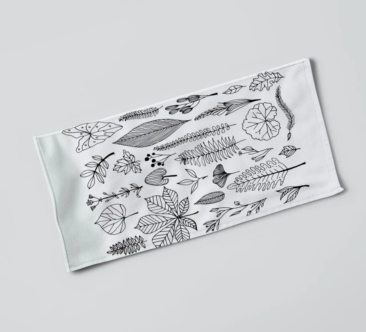 Herbarium Line Drawing towel by Miles of Light