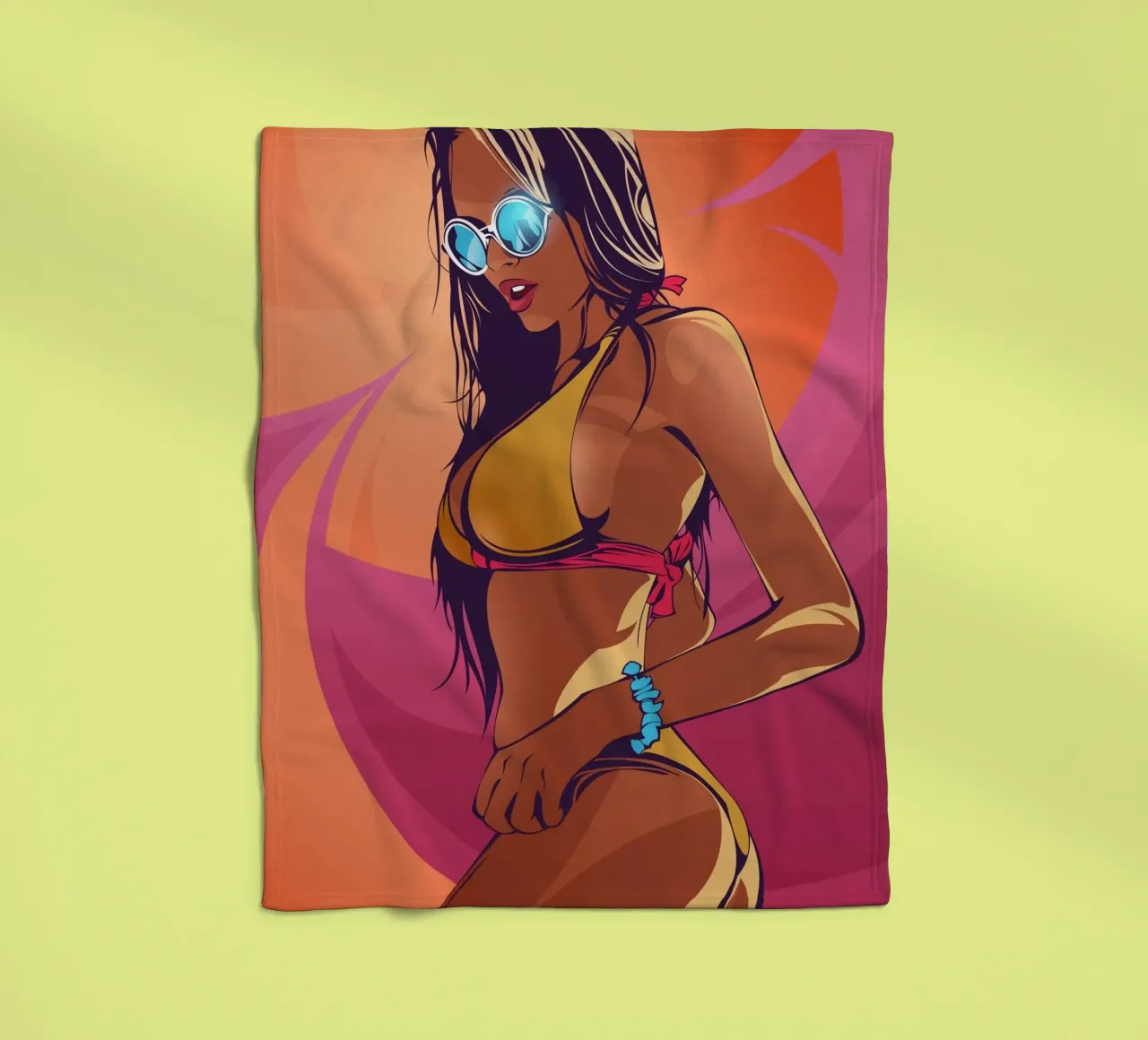 The Beach Girl fleece blanket by nabakumov