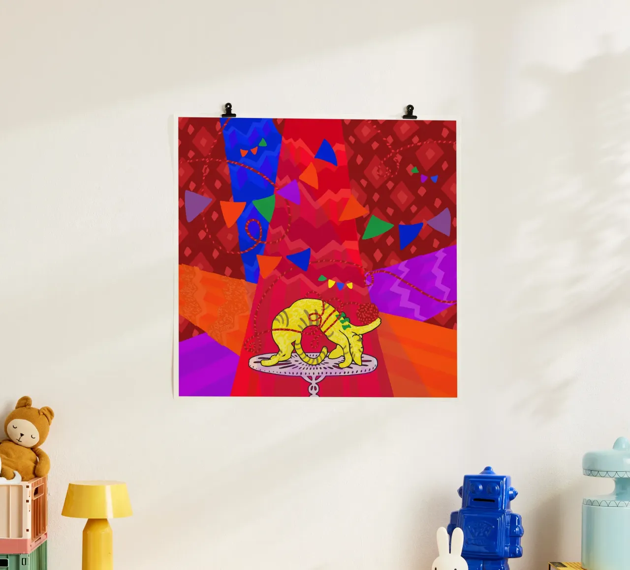 Liscio come un gatto poster con telaio in alluminio da Lidia Blomgren