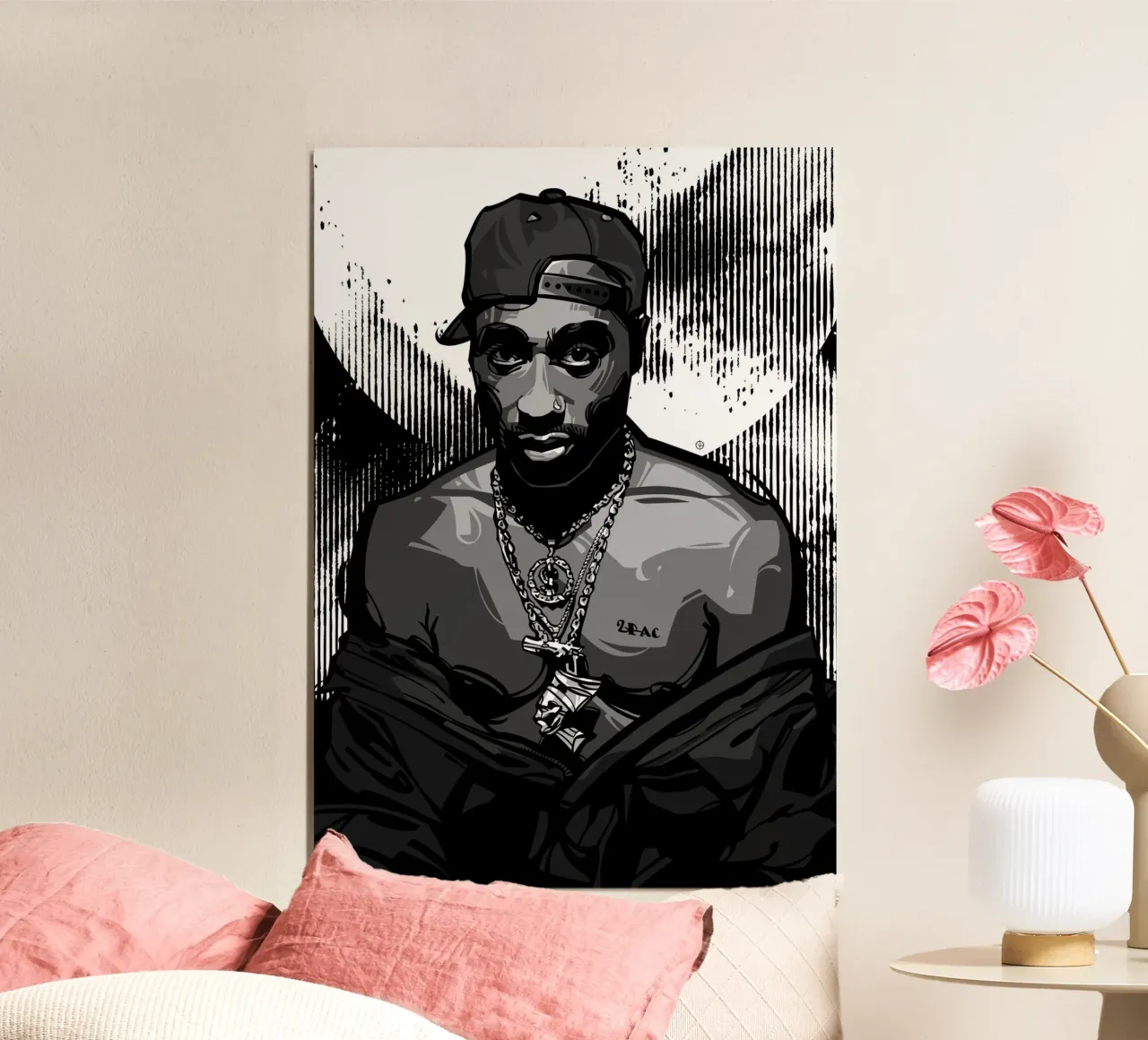 Tupac II poster con telaio in legno da nabakumov