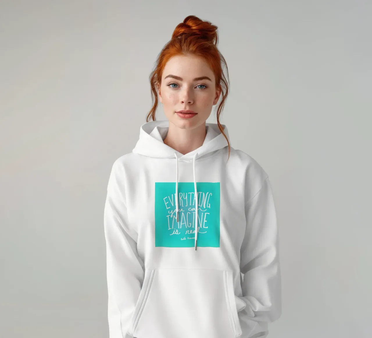 Imagine - Teal felpa con cappuccio da Leah Flores