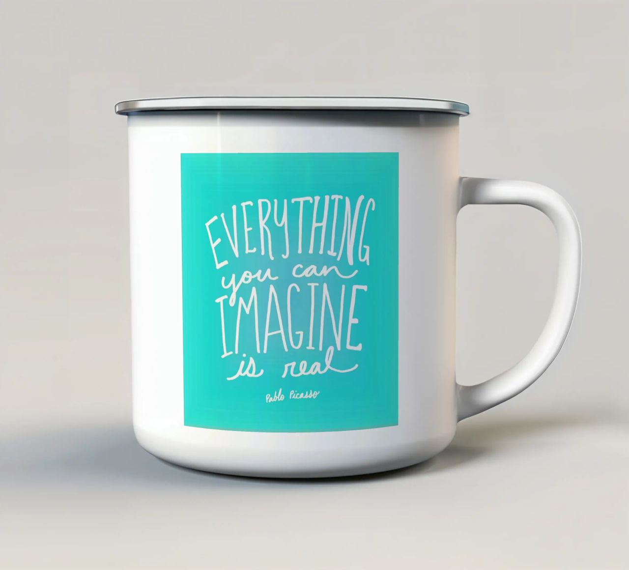Imagine - Teal tazza in smalto da Leah Flores