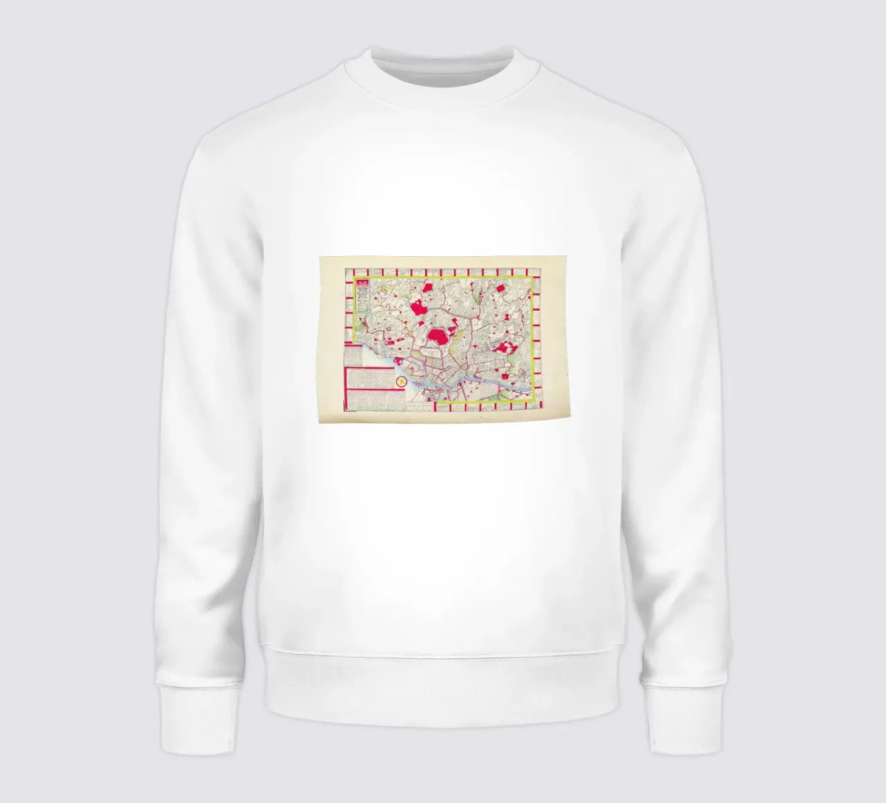 Woodblock Map Of Tokyo, Japan felpa da Artokoloro Quint Lox Ltd