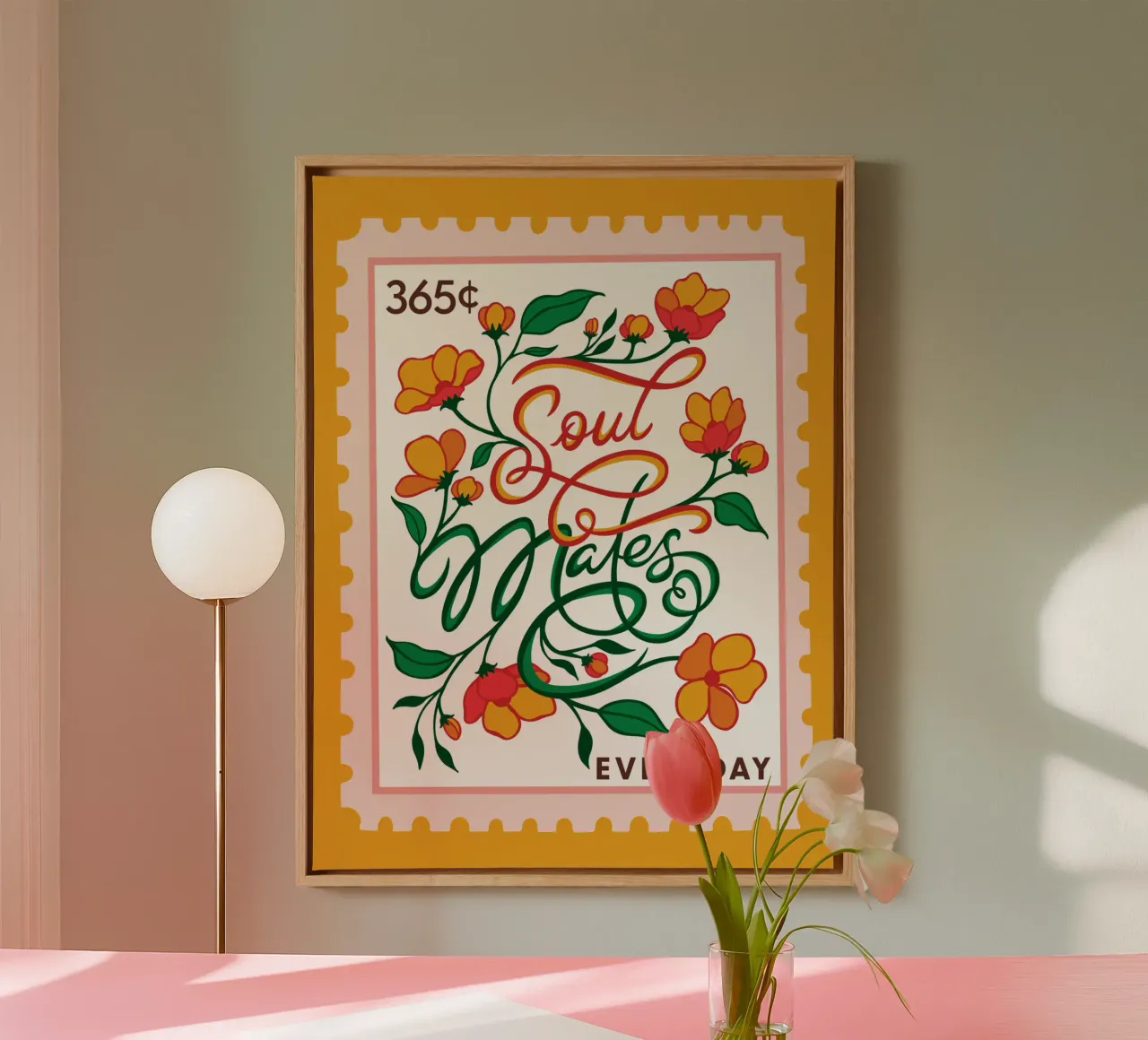 Almas gemelas - Colección 365 días lienzo con Marco flotante de easternspringco