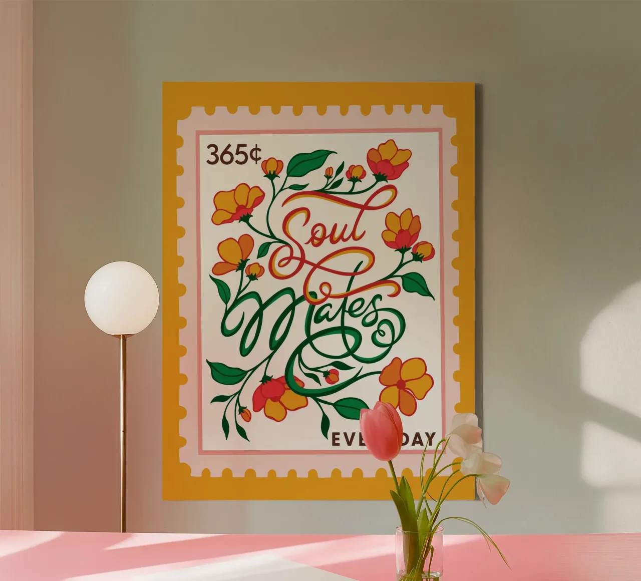 Almas gemelas - Colección 365 días lienzo con Marco flotante de easternspringco
