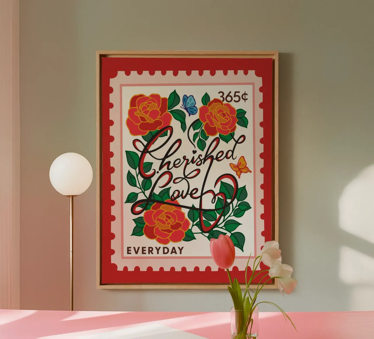 Gekoesterde liefde - 365 dagen collectie canvas met Baklijst van easternspringco