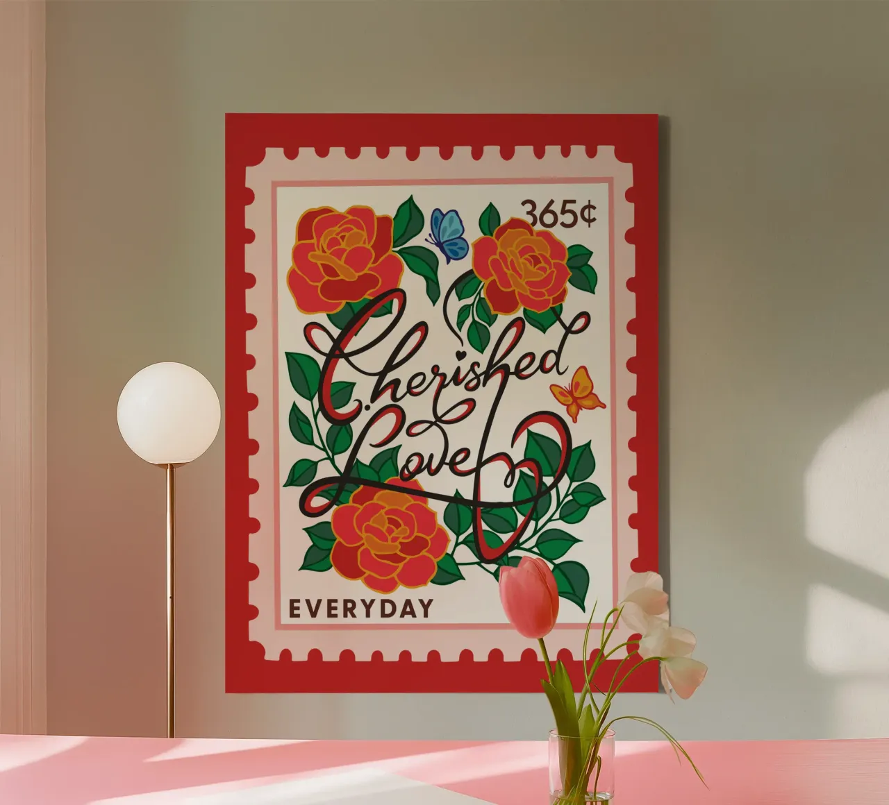 Gekoesterde liefde - 365 dagen collectie canvas met Baklijst van easternspringco