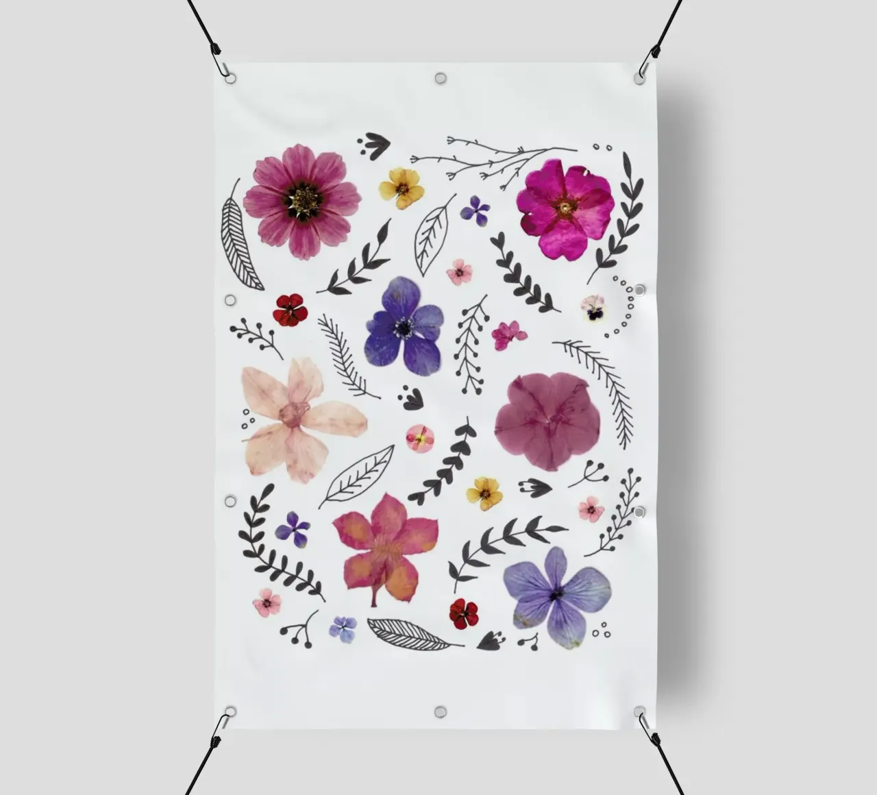 Pressed Flowers 03 telo in pvc da Miles of Light