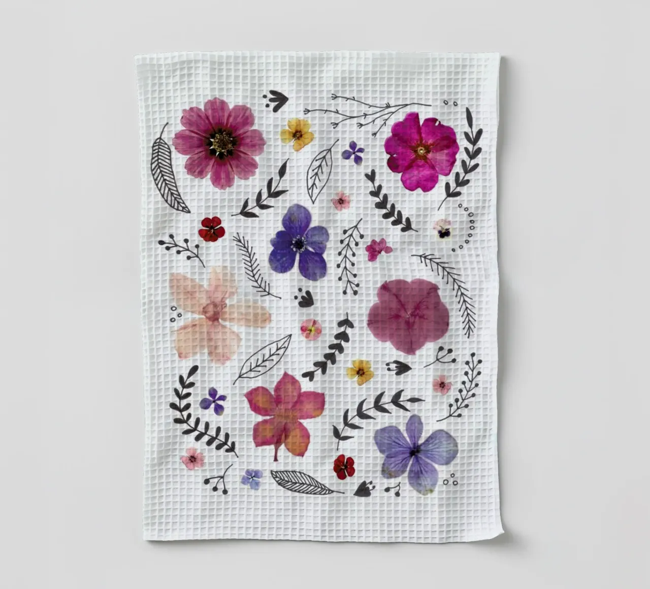 Pressed Flowers 03 canovaccio da cucina da Miles of Light