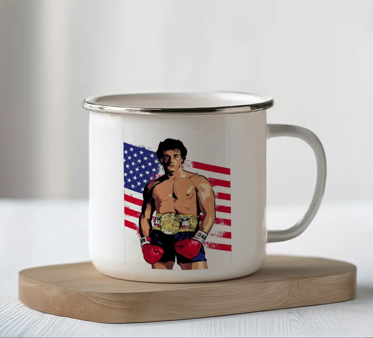 Rocky Balboa tazza in smalto da nabakumov