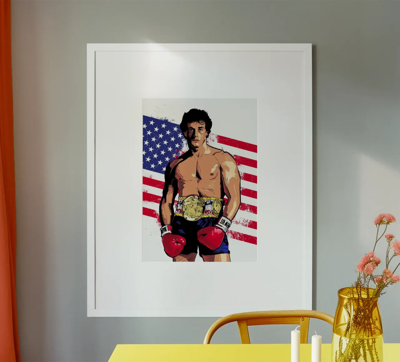 Rocky Balboa poster con telaio in legno da nabakumov