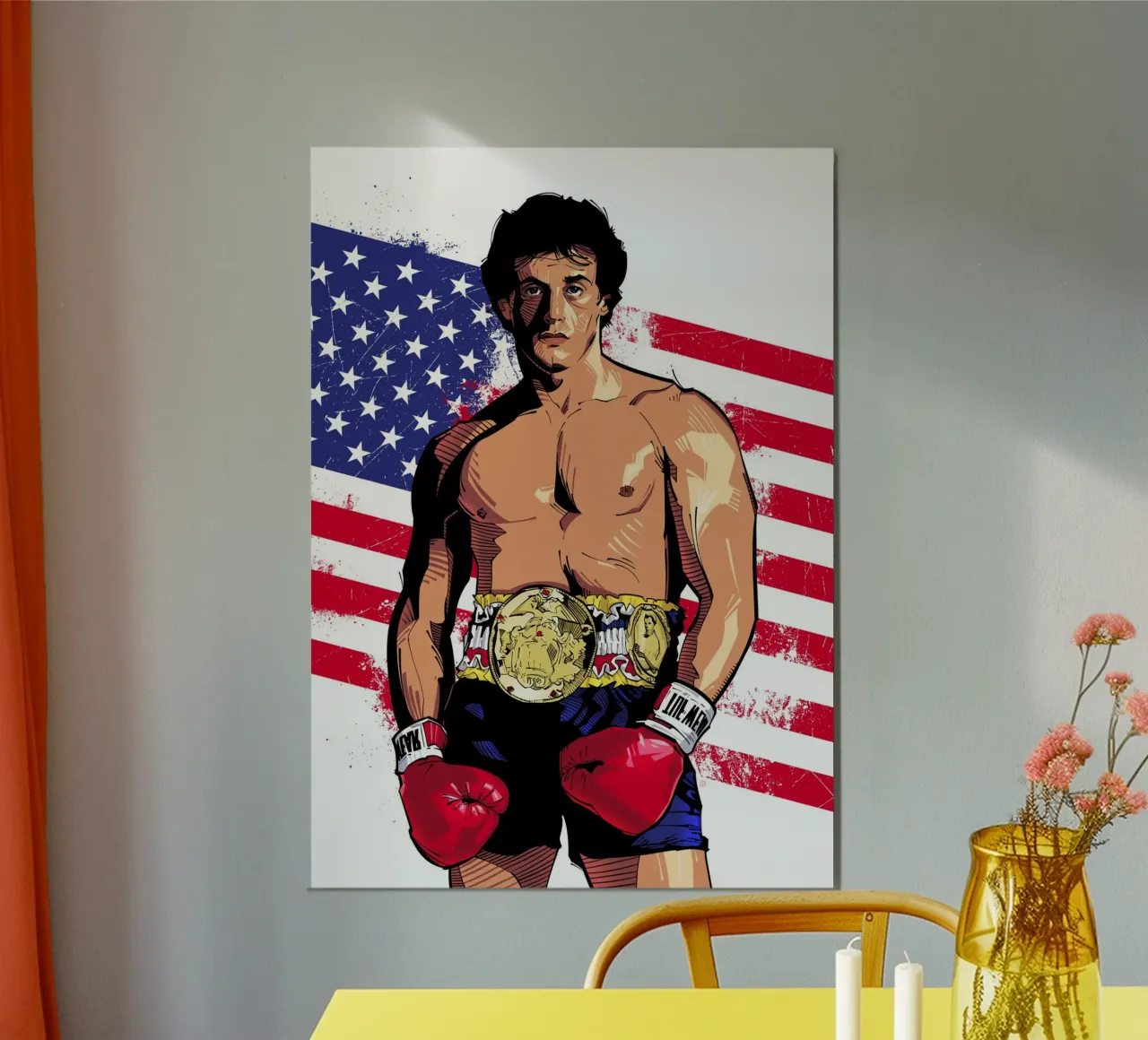 Rocky Balboa poster con telaio in legno da nabakumov