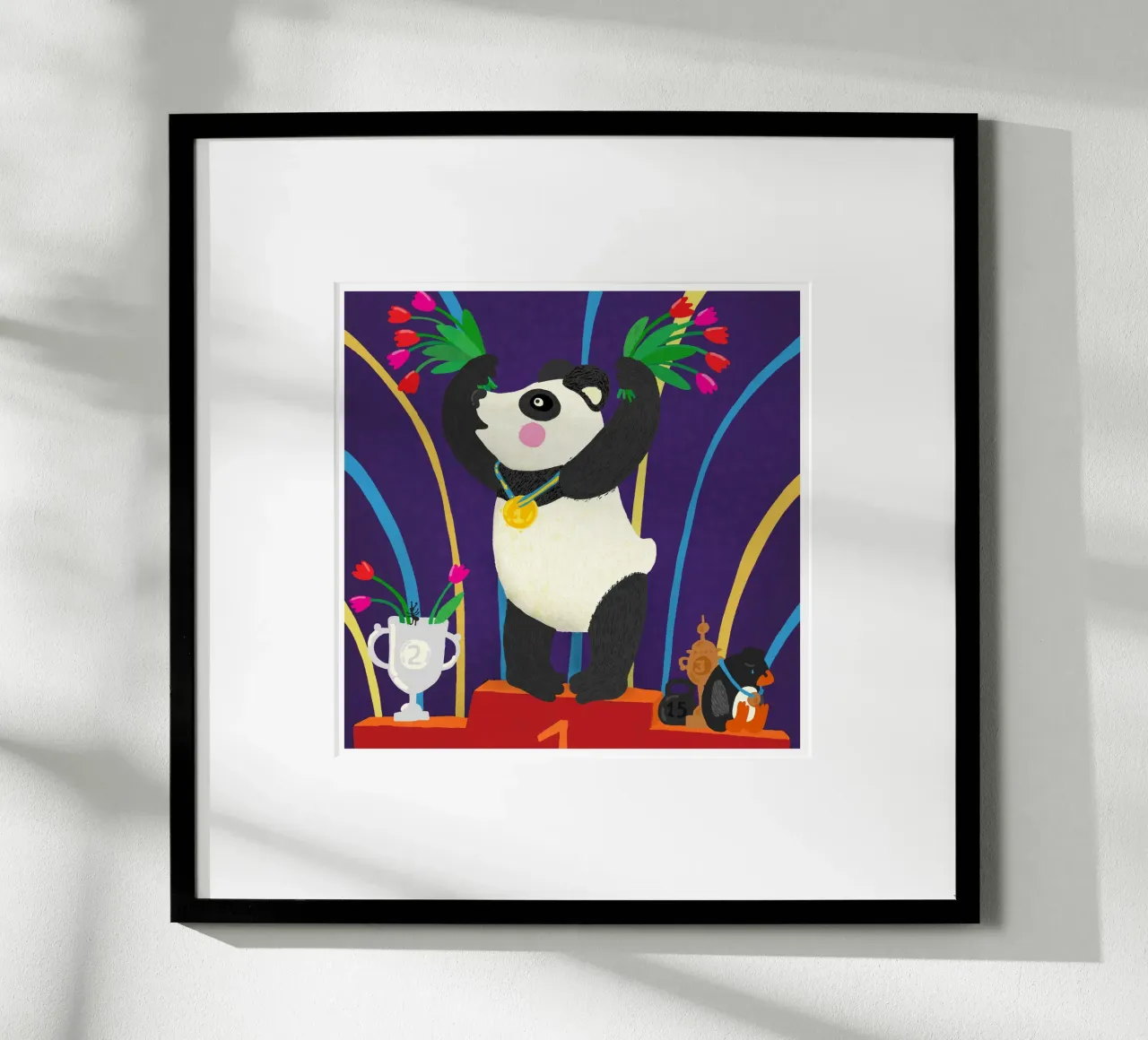 Forte come un orso poster con telaio in legno da Lidia Blomgren