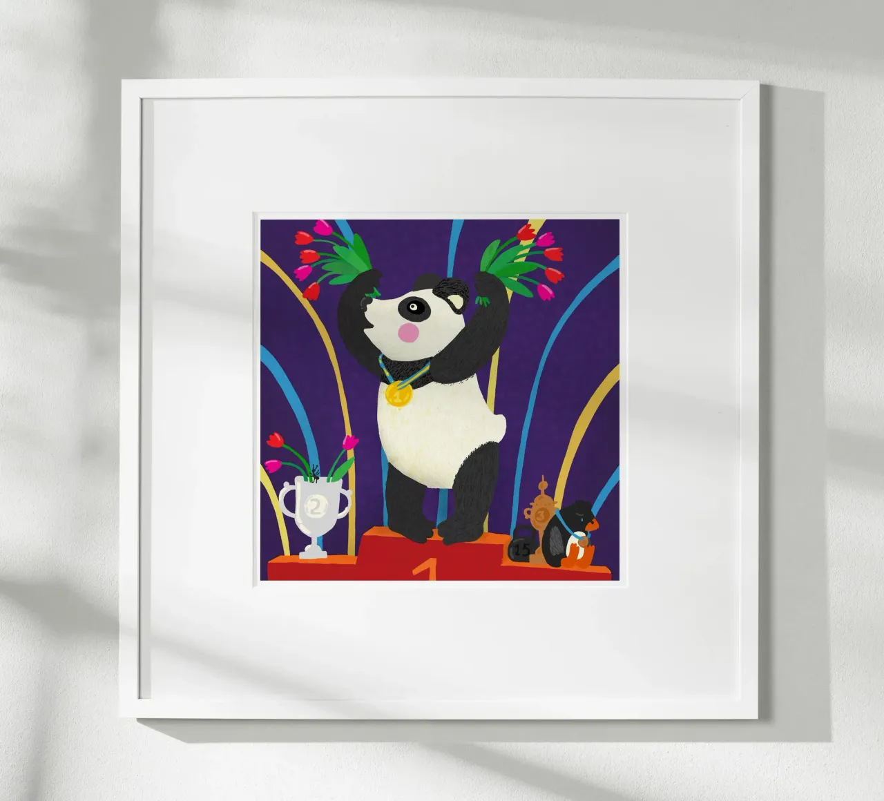 Forte come un orso poster con telaio in legno da Lidia Blomgren
