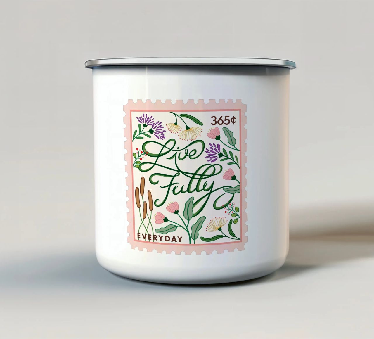 Vivere pienamente - raccolta di 365 giorni tazza in smalto da easternspringco