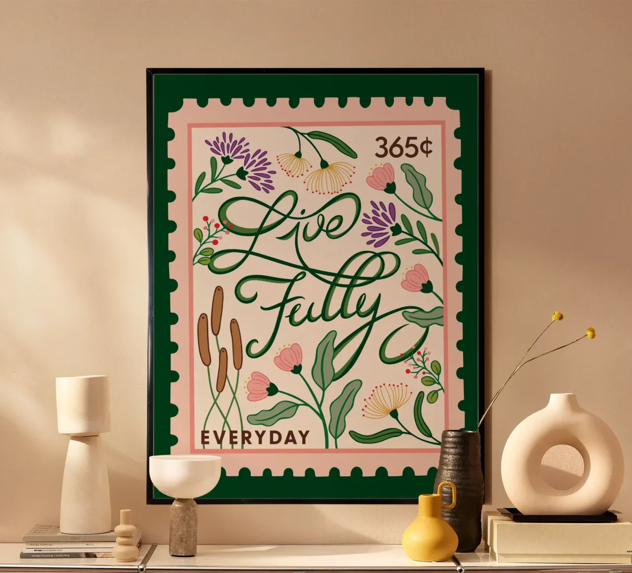 Vivere pienamente - raccolta di 365 giorni poster con telaio in alluminio da easternspringco