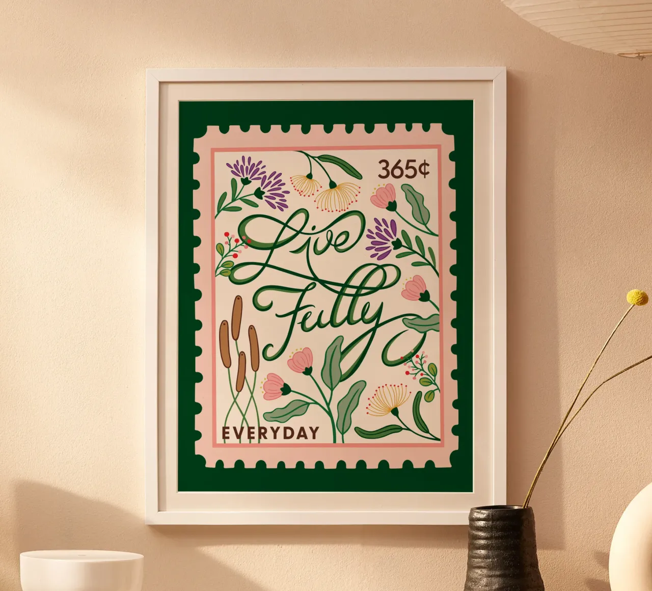Vivere pienamente - raccolta di 365 giorni poster con telaio in alluminio da easternspringco