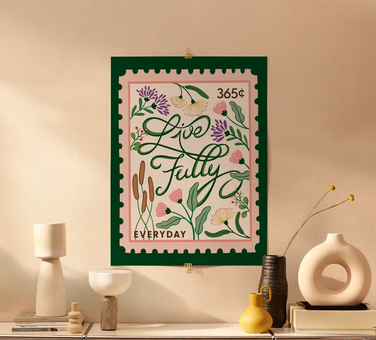 Vivere pienamente - raccolta di 365 giorni poster con telaio in alluminio da easternspringco