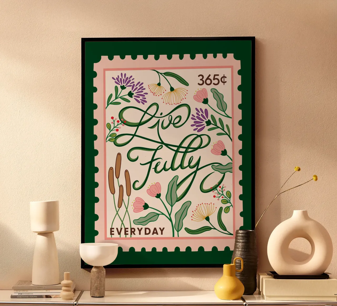 Vivere pienamente - raccolta di 365 giorni poster con telaio in alluminio da easternspringco
