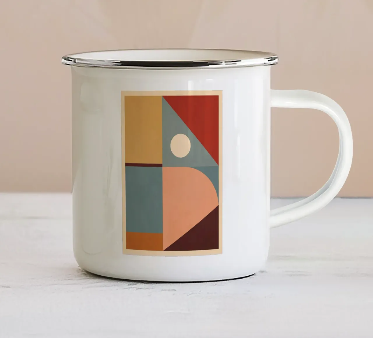 Forme geometriche astratte 42 tazza in smalto da Gaite
