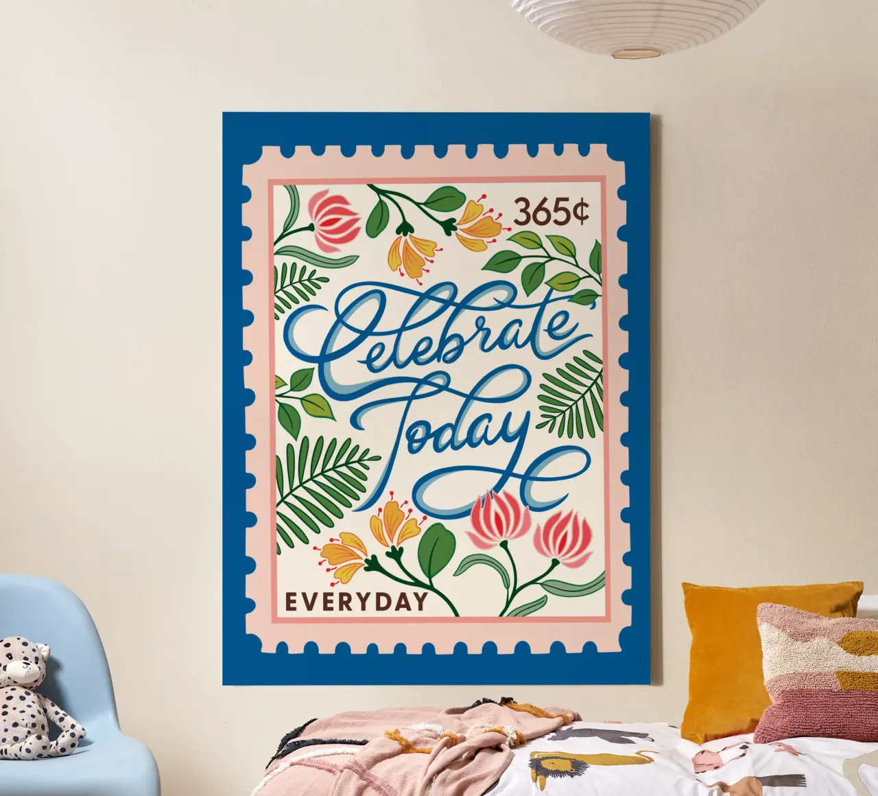 Vier vandaag - 365 dagen collectie canvas met Baklijst van easternspringco