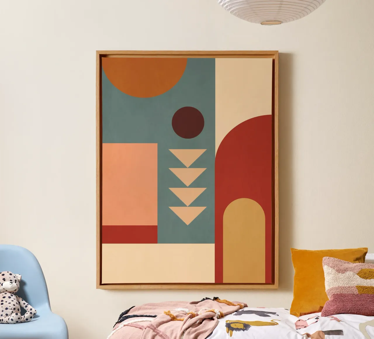 Forme geometriche astratte 45 tela con Cornice a cassetta da Gaite