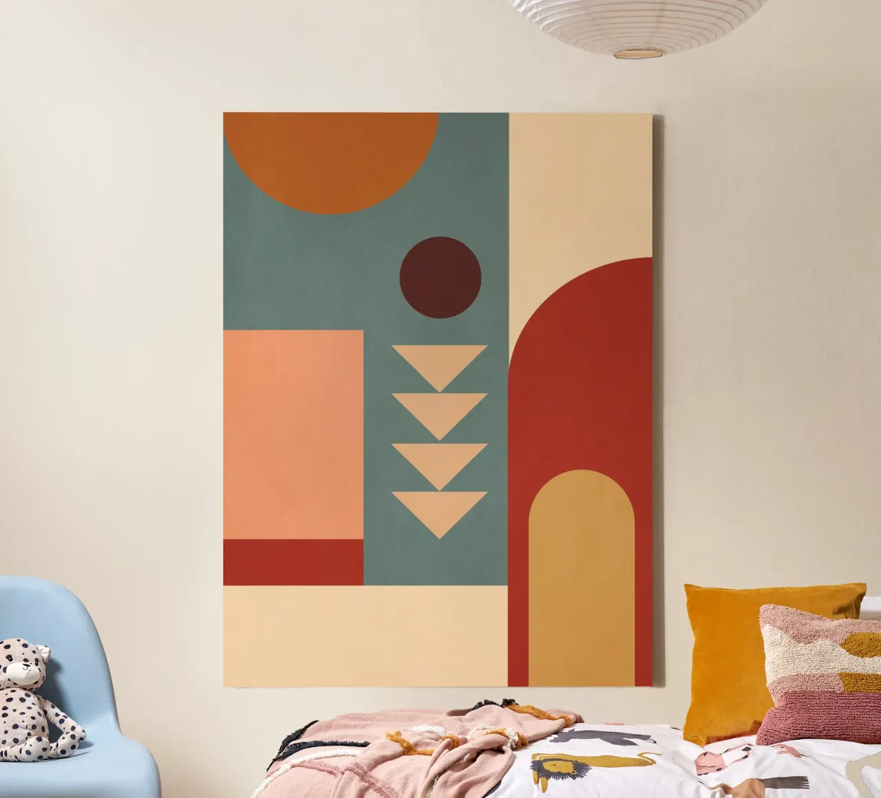 Forme geometriche astratte 45 tela con Cornice a cassetta da Gaite