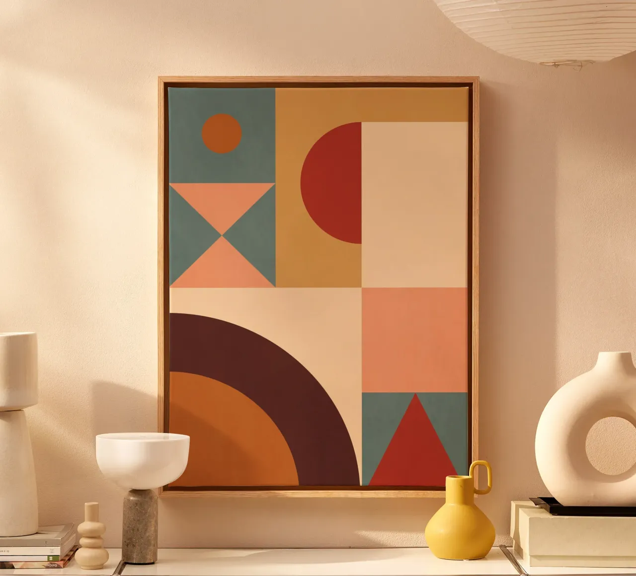 Forme geometriche astratte 46 tela con Cornice a cassetta da Gaite