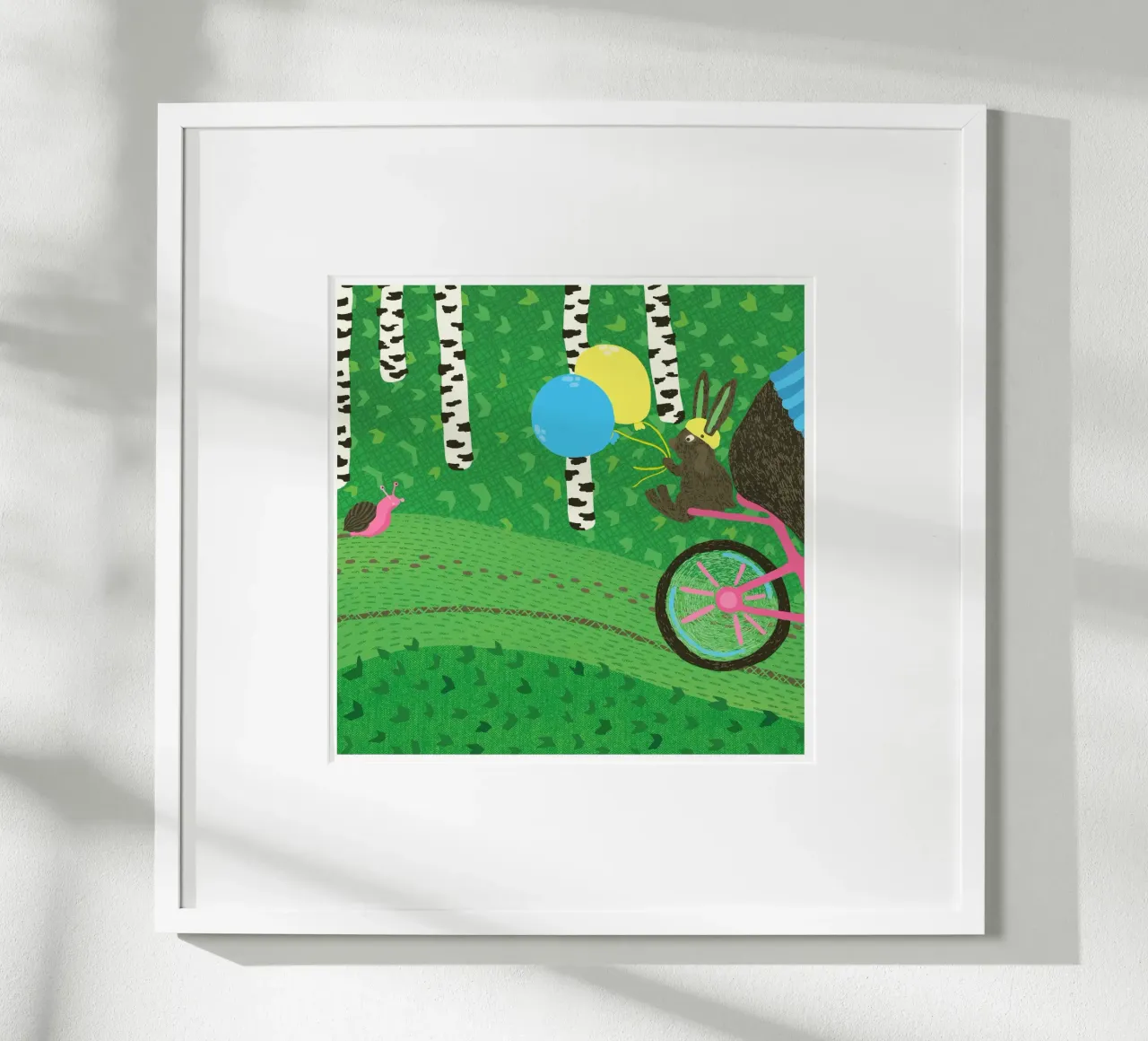 Lento come una lumaca poster con telaio in legno da Lidia Blomgren