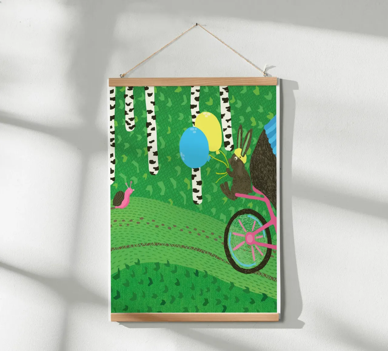Lento come una lumaca poster con telaio in legno da Lidia Blomgren