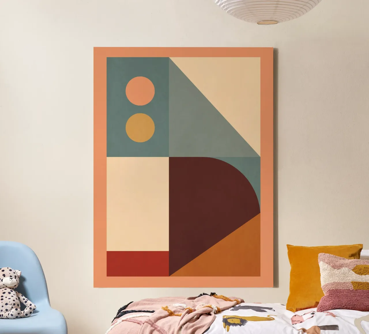 Abstract Geometric Shapes 47 canvas with Floater frame by Gaite
