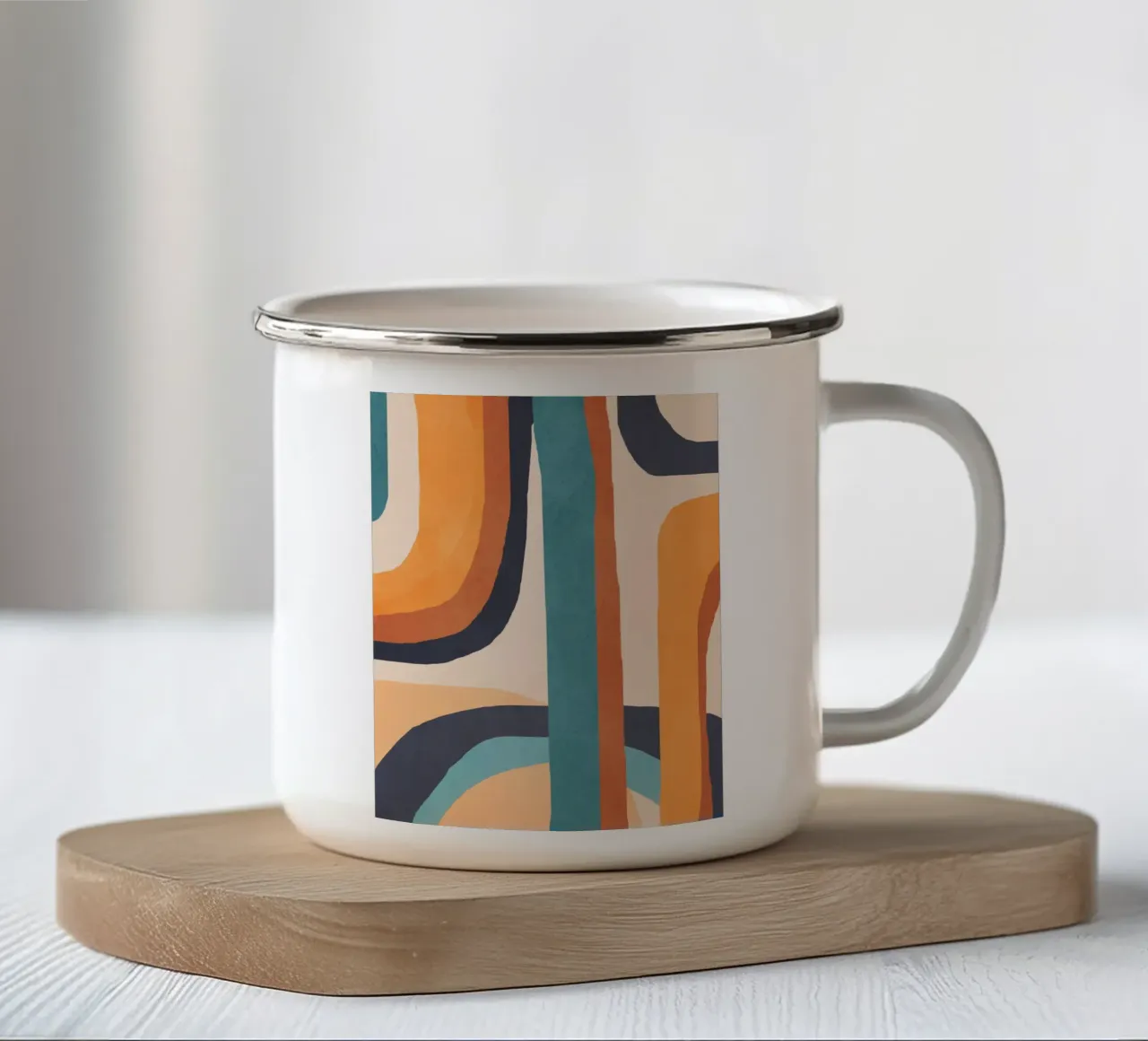 Moderne abstracte kunst 11a emaille mok van ThingDesign