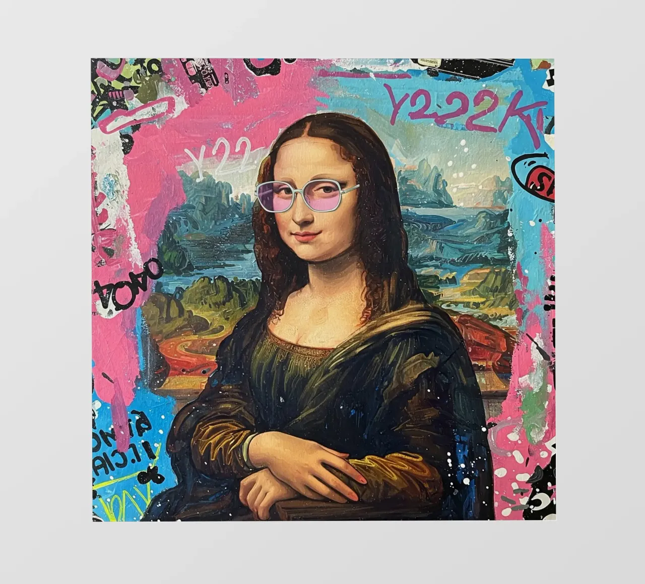 🎨✨ Monna Lisa Remix: Festeggia l'anno 2000 con i collage✨🎨🎨 telo in pvc da Eni Brandon