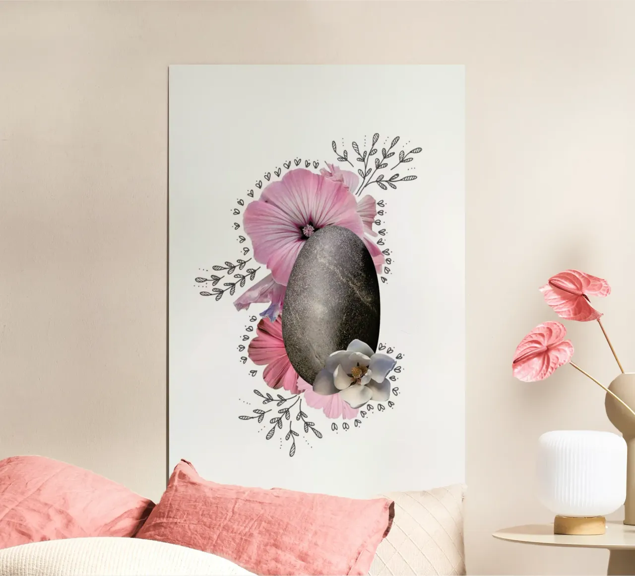 Rock Collage poster con telaio in alluminio da Miles of Light