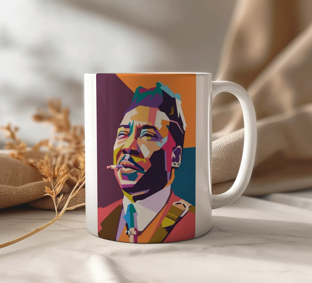 Ritratto pop art di Mudy Waters tazza in ceramica da Hantamrata