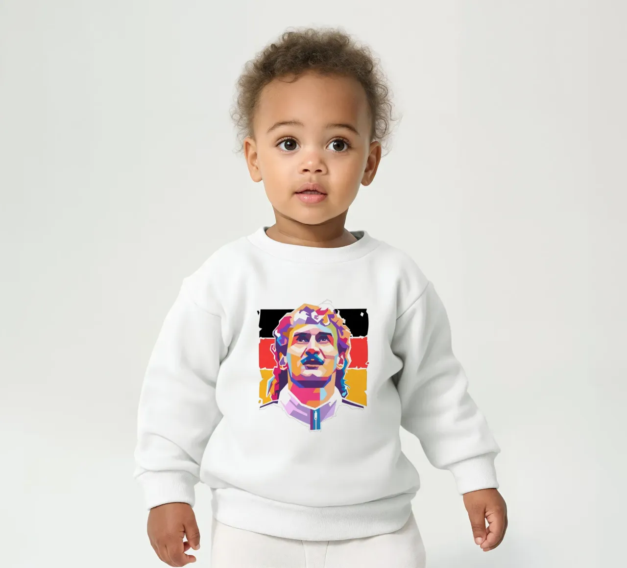 Ritratto pop art di Rudy Voler felpa neonato da Hantamrata
