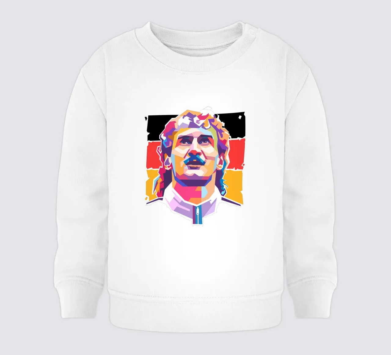 Ritratto pop art di Rudy Voler felpa neonato da Hantamrata