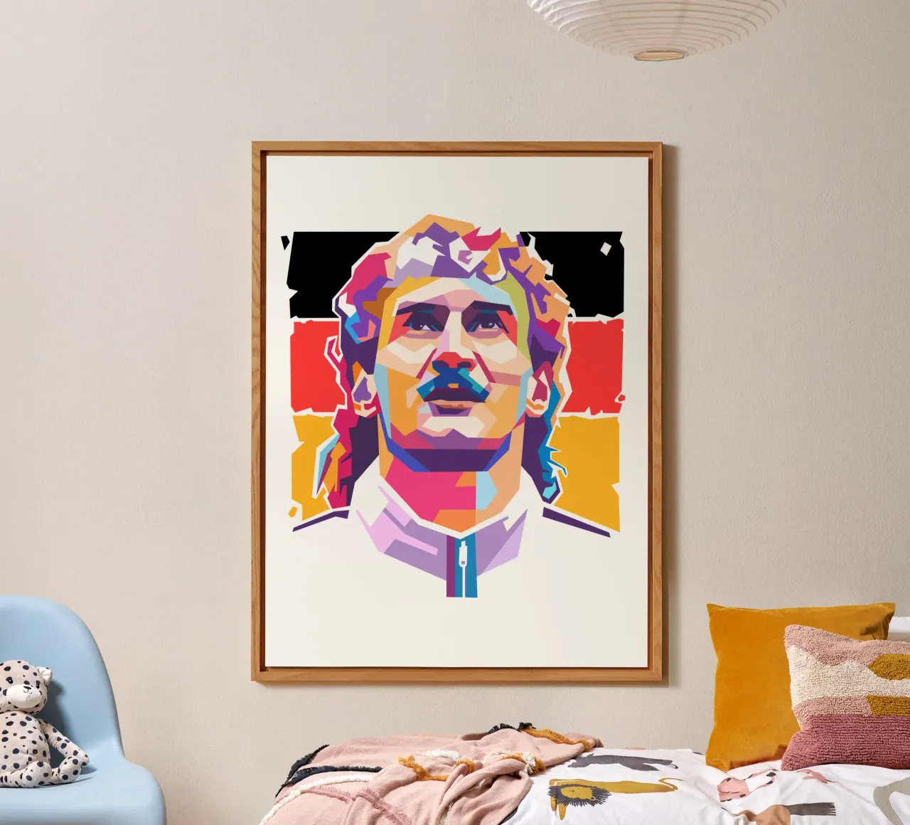Ritratto pop art di Rudy Voler alluminio dibond da Hantamrata
