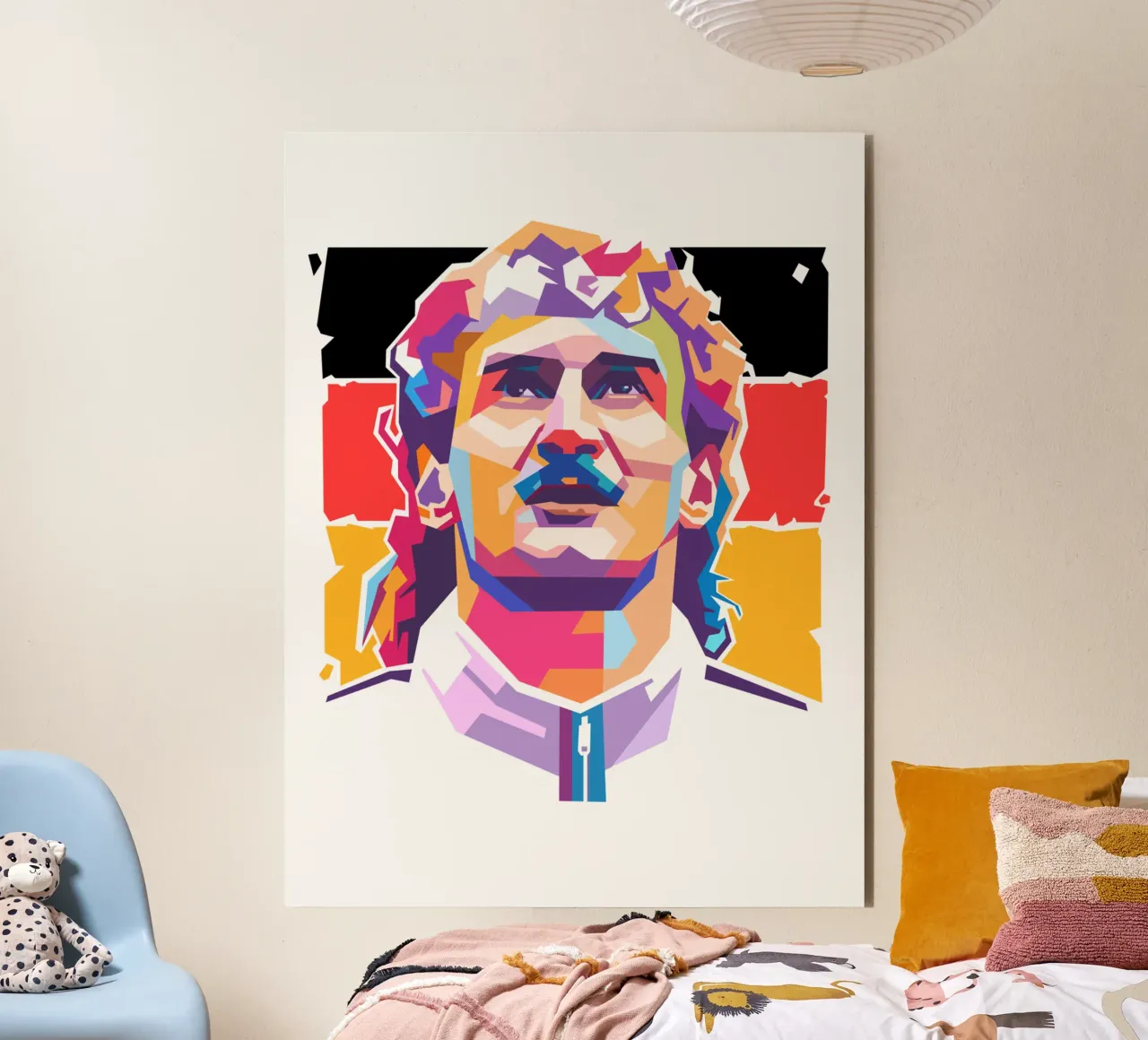 Ritratto pop art di Rudy Voler alluminio dibond da Hantamrata