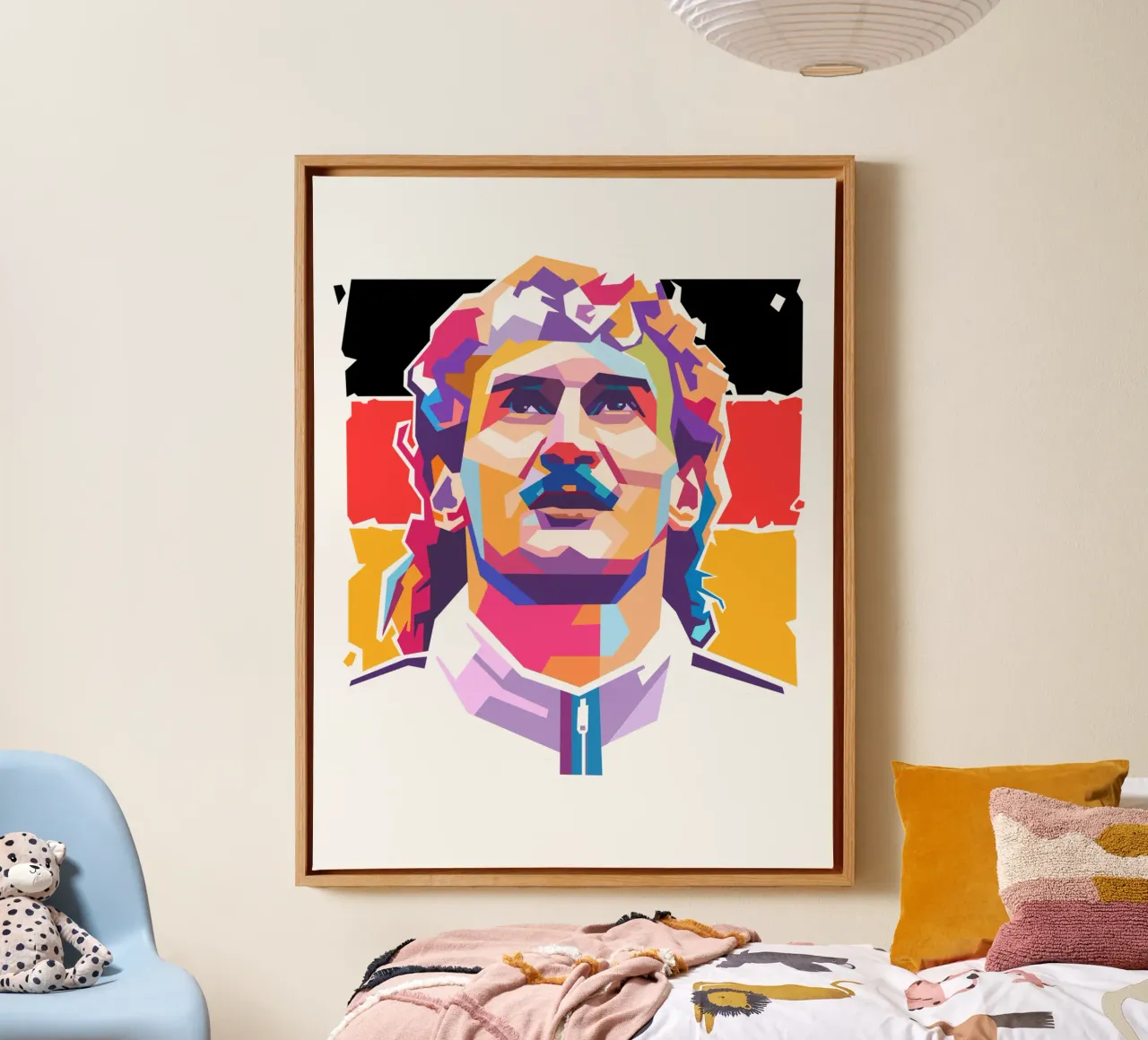 Ritratto pop art di Rudy Voler tela con Cornice a cassetta da Hantamrata